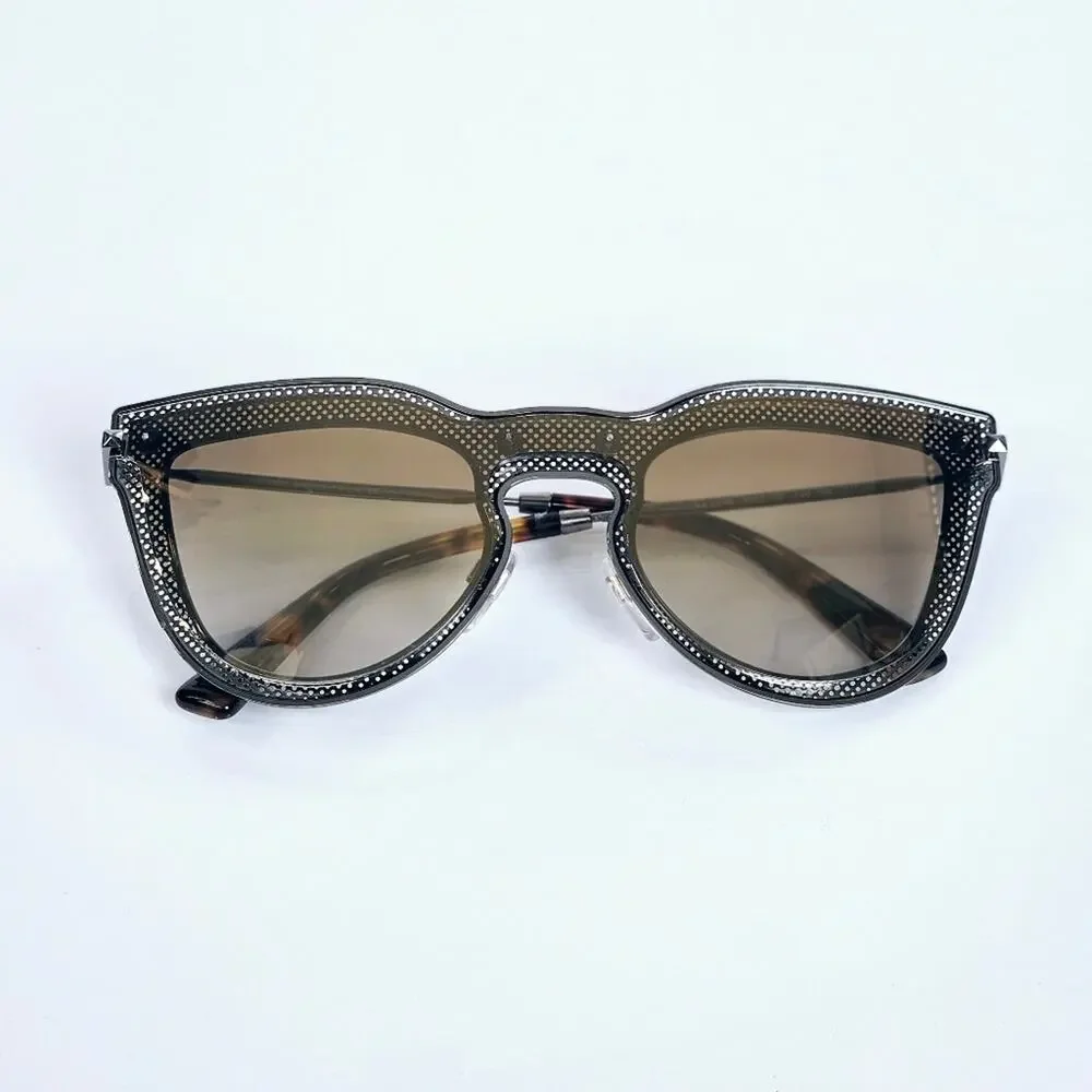 Valentino Gunmetal Cat Eye Sunglasses w/ Gold Gradient Lenses‎